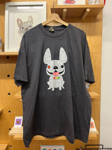 SAMPLE - FRENCHIE ROBOT T SHIRT - DARK GREY - 2XL