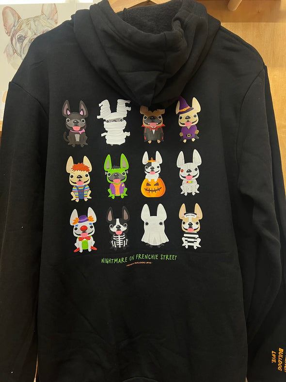 SAMPLE - NIGHTMARE ON FRENCHIE STREET HOODIE - LARGE - BLACK