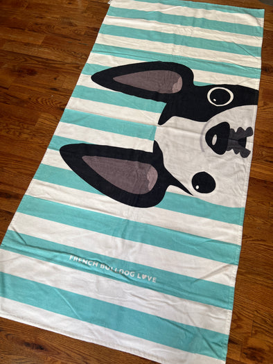 MISPRINT - STRIPED BEACH TOWEL - FRENCHIE 6