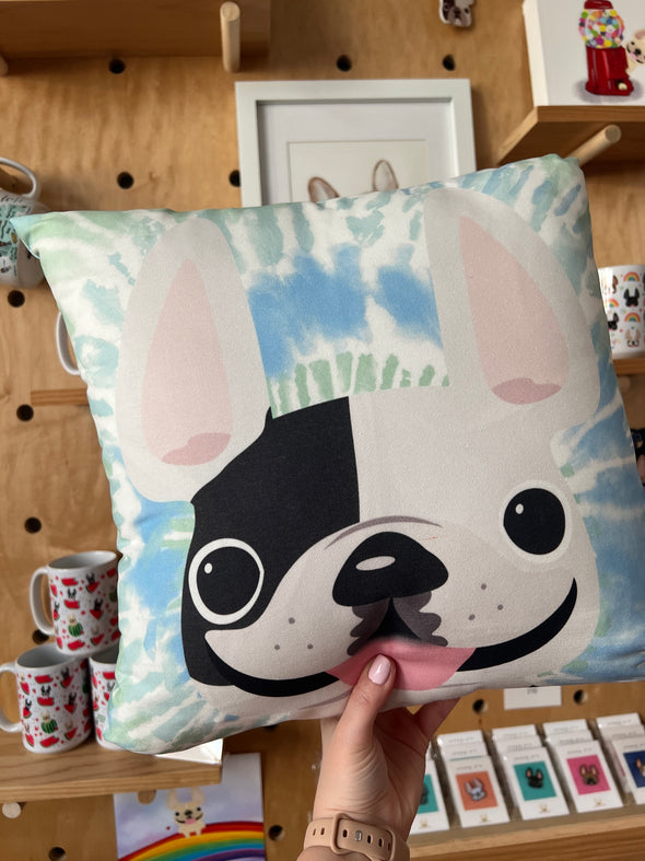 MISPRINT - TIE DYE PILLOW - BLUES - FRENCHIE 13