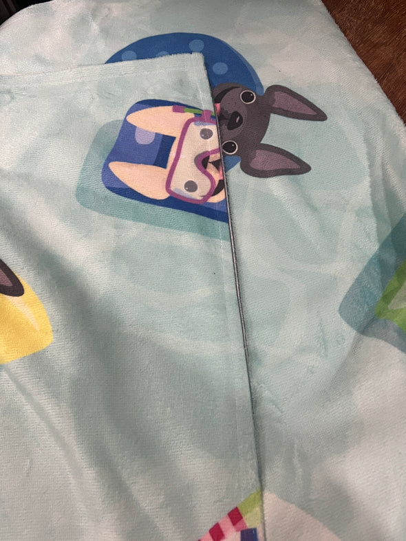 MISPRINT // Slightly Misprinted Frenchie Beach Party French Bulldog Beach Towel // FINAL SALE