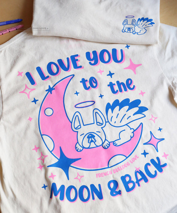 I Love You to the Moon & Back Unisex T-Shirt - Blue/Pink