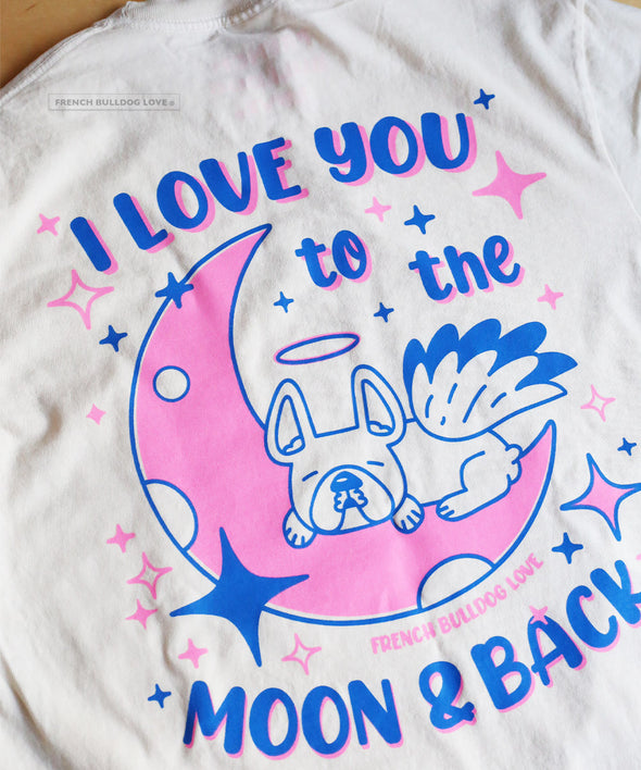 I Love You to the Moon & Back Unisex T-Shirt - Blue/Pink