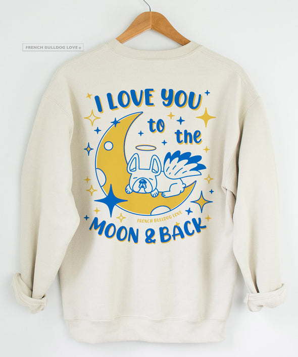 I Love You to the Moon & Back - Unisex Crewneck Sweatshirt - Blue/Gold