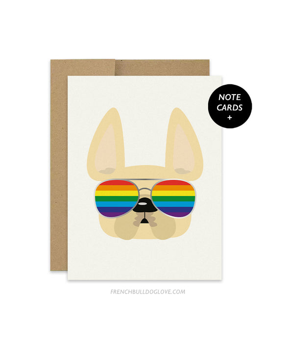 Pride Frenchie Shades Note Cards - Box Set of 12