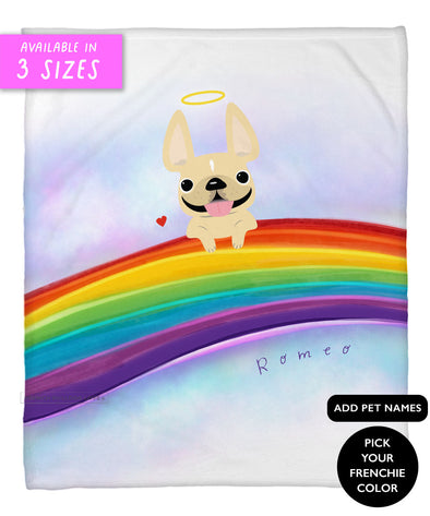 Rainbow Bridge Fleece Blanket - Add Pet Name