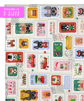 Holiday Stamps Fleece Blanket