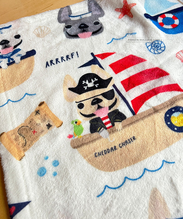 Frenchies Ahoy! Fleece Blanket