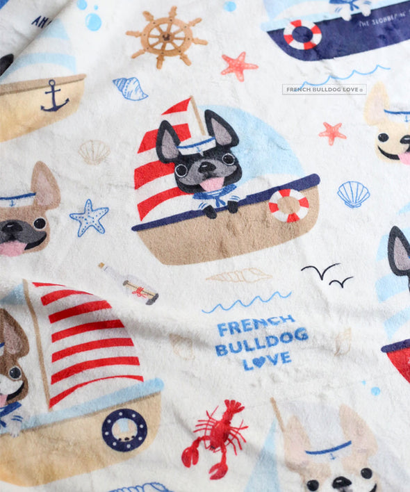 Frenchies Ahoy! Fleece Blanket