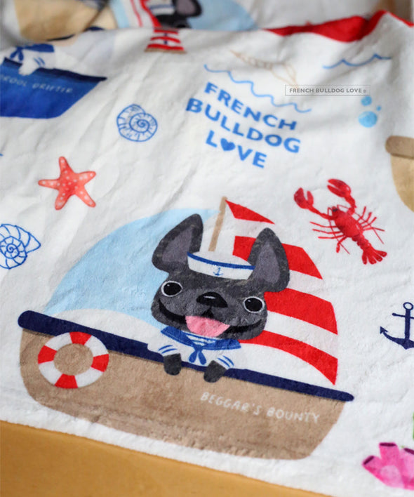 Frenchies Ahoy! Fleece Blanket