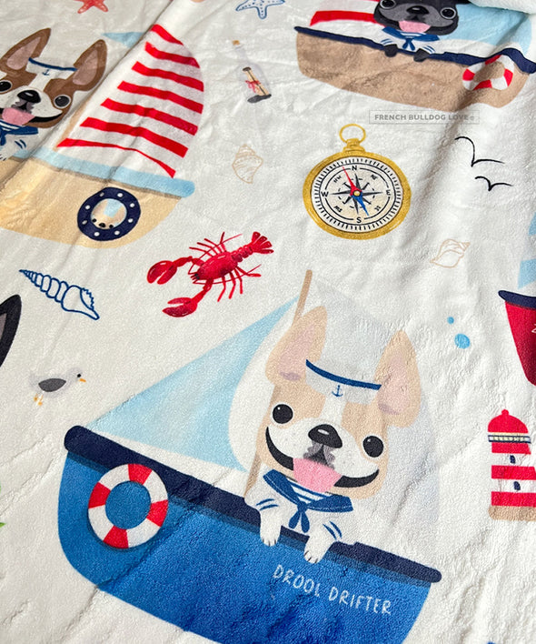 Frenchies Ahoy! Fleece Blanket