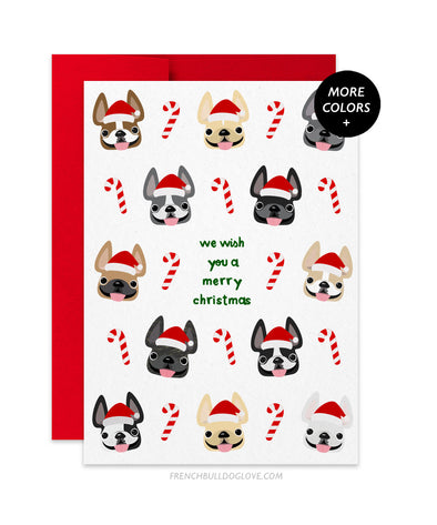 Candy Canes French Bulldog Holiday Christmas Card