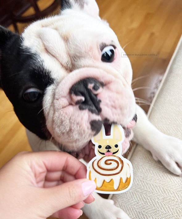 CINNAMON ROLL VINYL FRENCH BULLDOG STICKER
