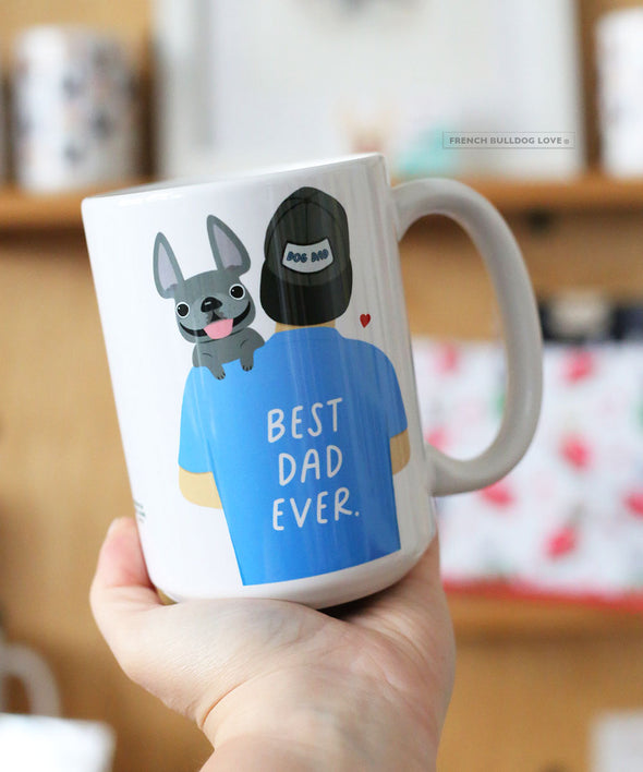 Dog Dad Mug - Grey Frenchie #5 - 15oz