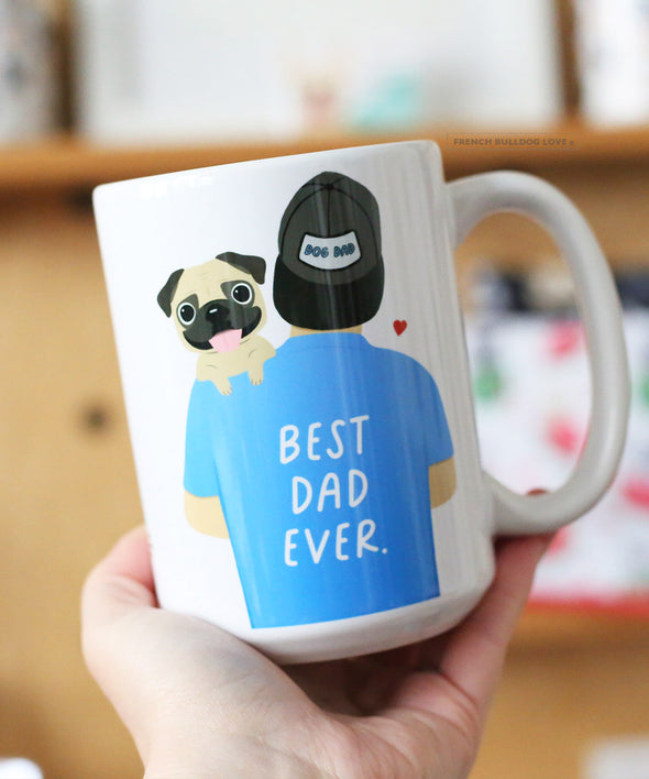 Dog Dad Mug - Pug - 15oz