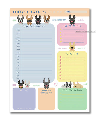 Happy Frenchies Daily Planner Pad