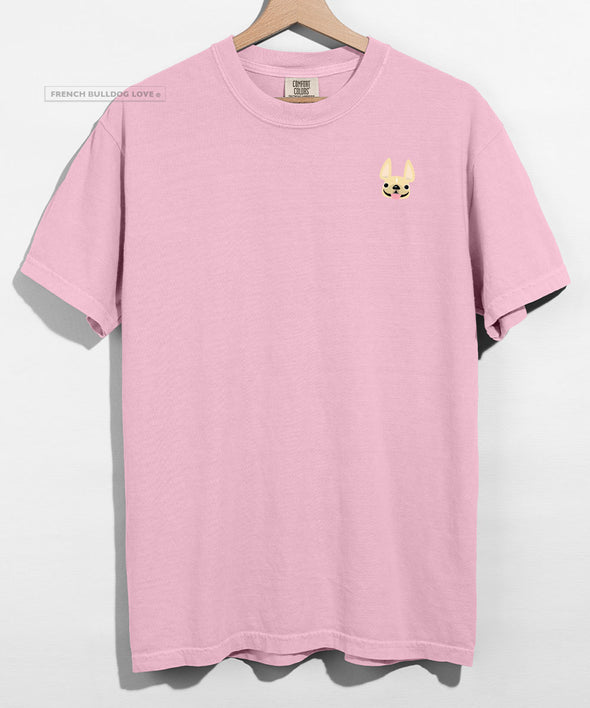 Itty Bitty Frenchie Face T shirt - Pick Your Frenchie Color