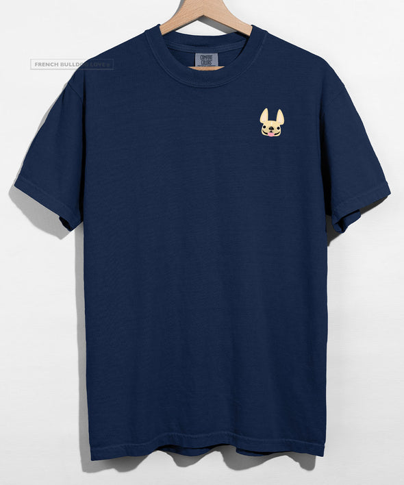 Itty Bitty Frenchie Face T shirt - Pick Your Frenchie Color