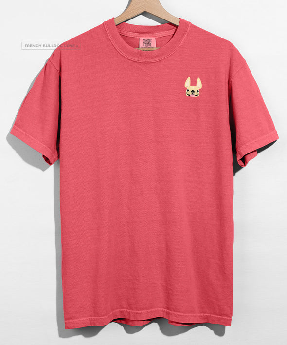Itty Bitty Frenchie Face T shirt - Pick Your Frenchie Color