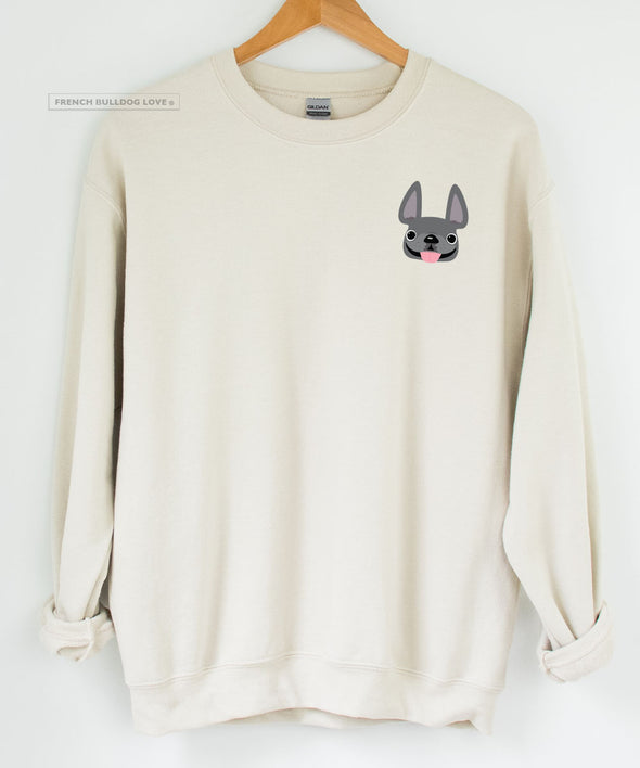 Frenchie Face Sweatshirt - Pick Your Frenchie Color