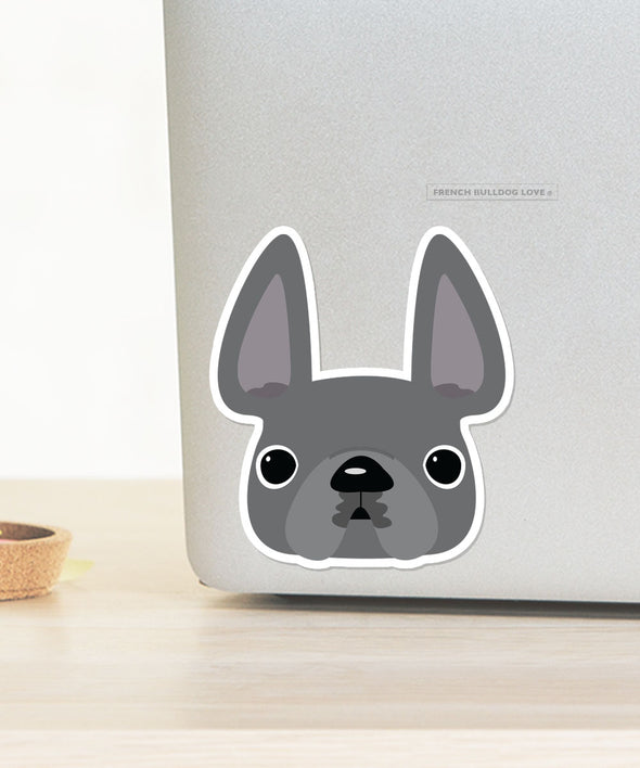 Grey / Large French Bulldog Sticker