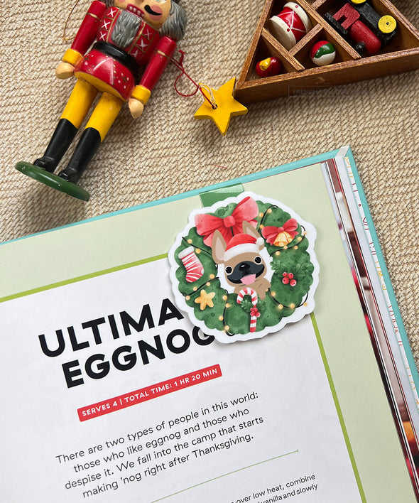 Holiday Wreath Magnetic Bookmark