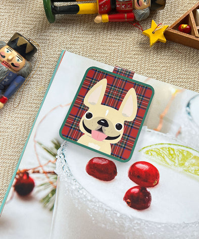 Holiday Plaid Magnetic Bookmark - Red