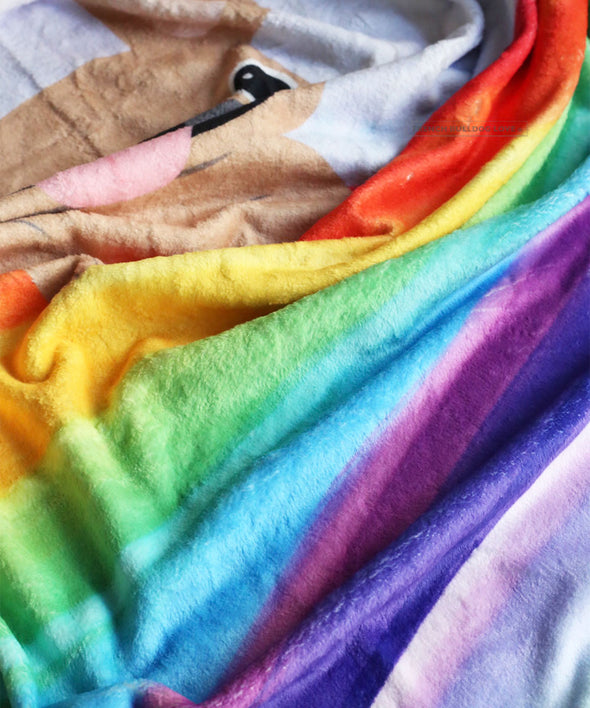 Rainbow Bridge Fleece Blanket - Add Pet Name