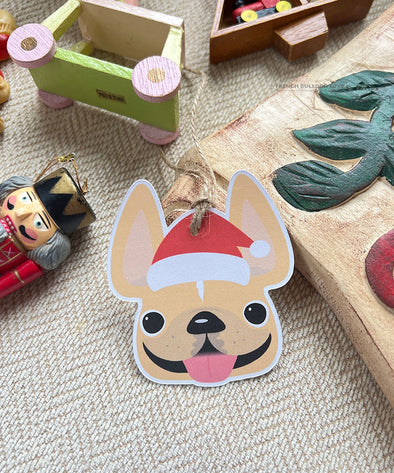 Little Santa Gift Tags - Set of 12 - Pick Your Frenchie Color