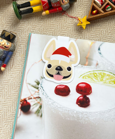 Frenchie Santa Magnetic Bookmark
