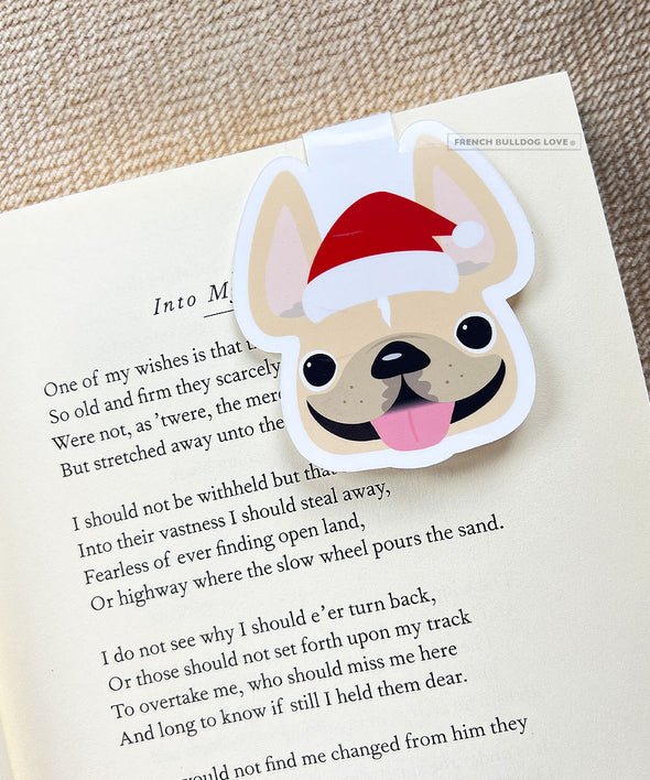 Frenchie Santa Magnetic Bookmark
