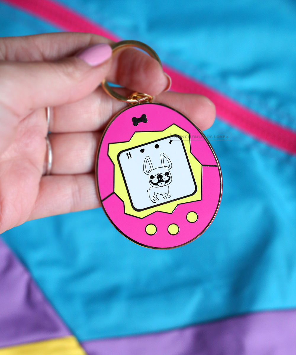 Virtual Pet Frenchie Keychain – French Bulldog Love