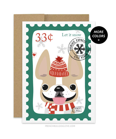 Holiday Stamps 10 - French Bulldog Christmas Card