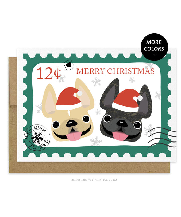 Holiday Stamps 12 - French Bulldog Christmas Card