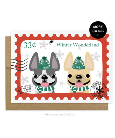 Holiday Stamps 15 - French Bulldog Christmas Card