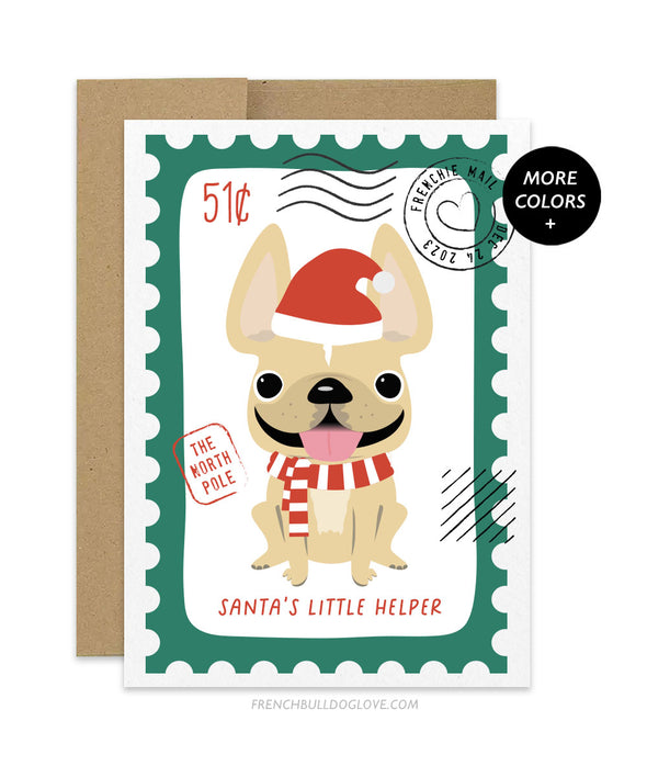Holiday Stamps 3 - French Bulldog Christmas Card
