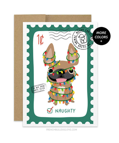 Holiday Stamps 4 - French Bulldog Christmas Card
