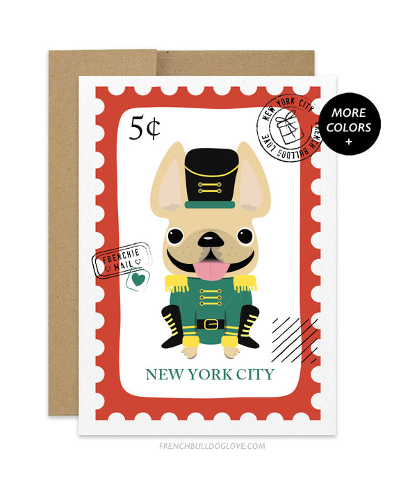 Holiday Stamps 5 - French Bulldog Christmas Card