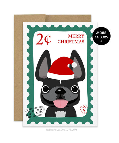 Holiday Stamps 8 - French Bulldog Christmas Card