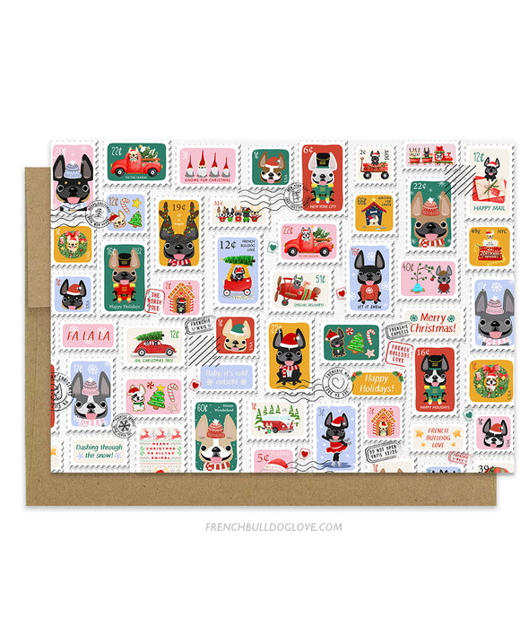 Holiday Stamp Collection - French Bulldog Christmas Card