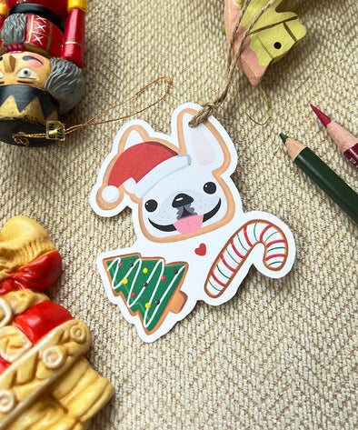 Christmas Cookies Gift Tags - Set of 12 - Pick Your Frenchie Color