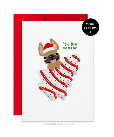 Christmas Tree Snackie - French Bulldog Christmas Card