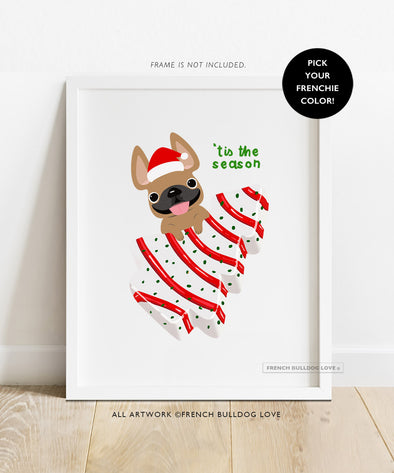 Christmas Tree Snackie - French Bulldog Holiday Custom Print 8x10