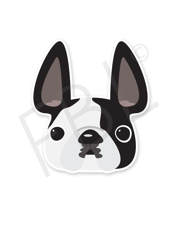 Black Pied / French Bulldog Mini Sticker - French Bulldog Love - 1