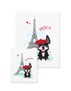 Bonjour/Merci 12 Card French Bulldog Eiffel Tower Set - French Bulldog Love - 15