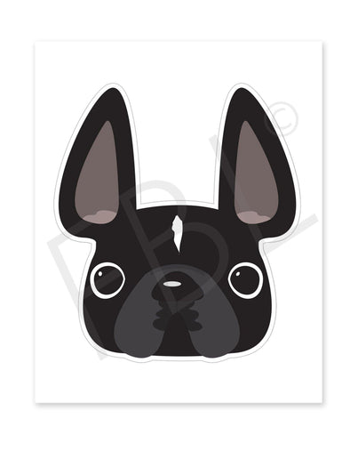 Black w White Stripe / Large French Bulldog Sticker - French Bulldog Love