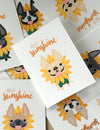 Hello Sunshine A2 French Bulldog Note Cards - Box Set of 5, 12, or 25 - French Bulldog Love - 19