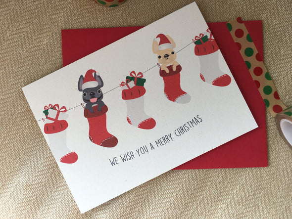 Stockings French Bulldog Holiday Christmas Card - French Bulldog Love - 2