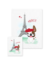 Bonjour/Merci 12 Card French Bulldog Eiffel Tower Set - French Bulldog Love - 3