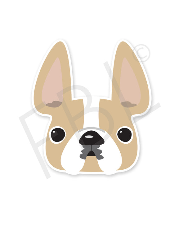 Honey Pied / French Bulldog Mini Sticker - French Bulldog Love - 1